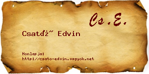 Csató Edvin névjegykártya